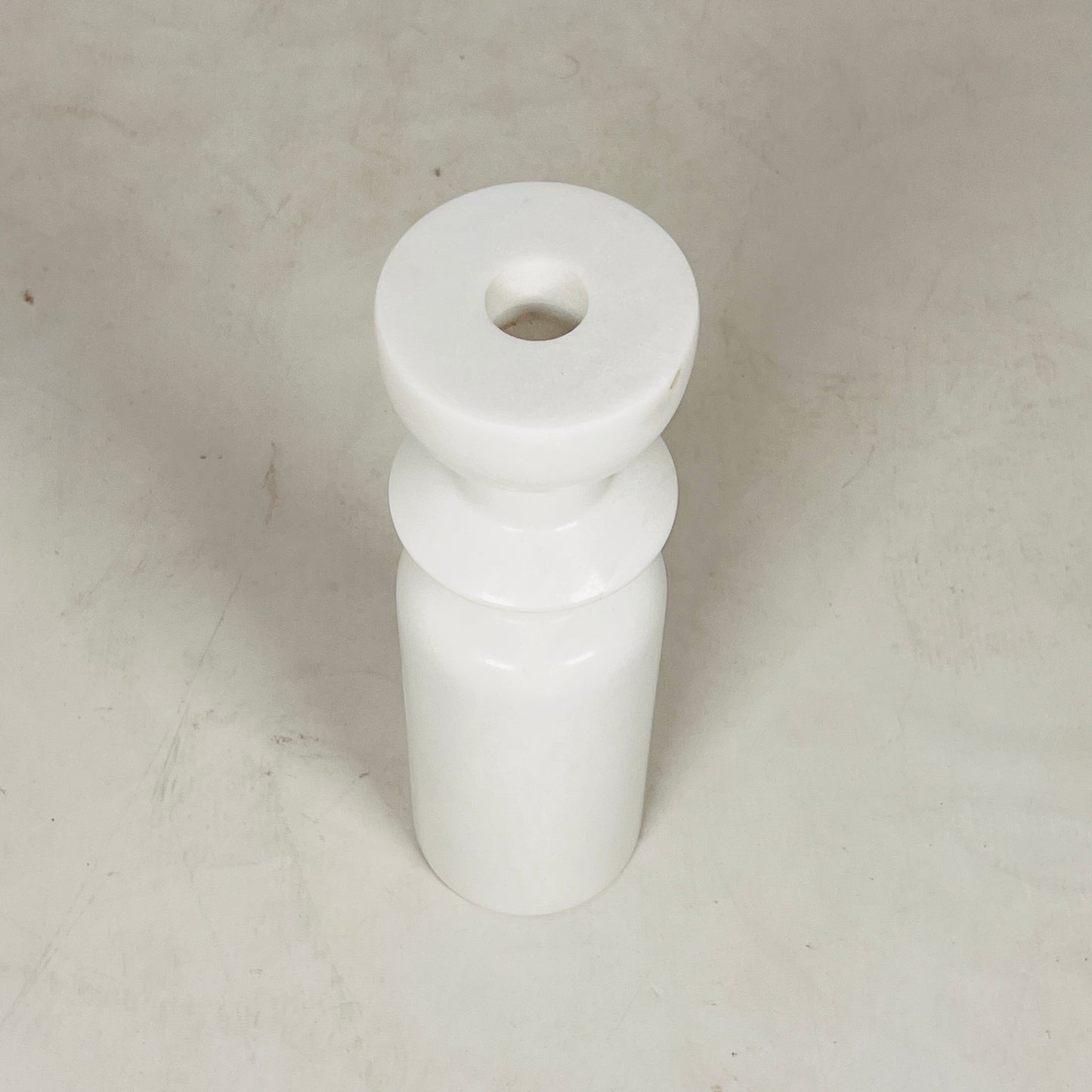Collared Candle Stand - White