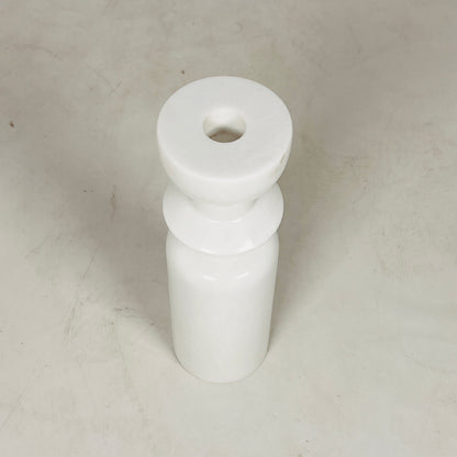 Collared Candle Stand - White
