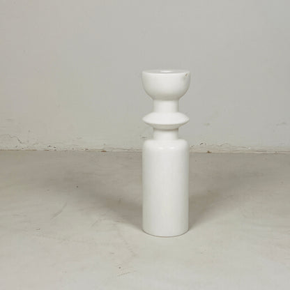Collared Candle Stand - White