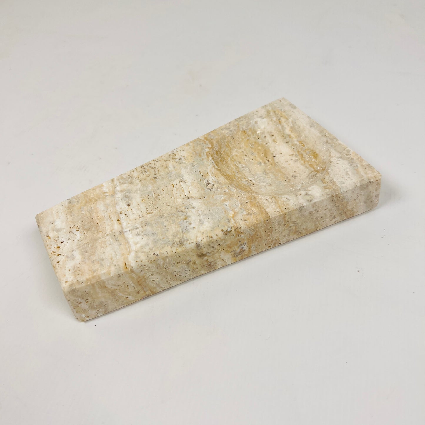 Minimal Marble Ash Tray - Travertine