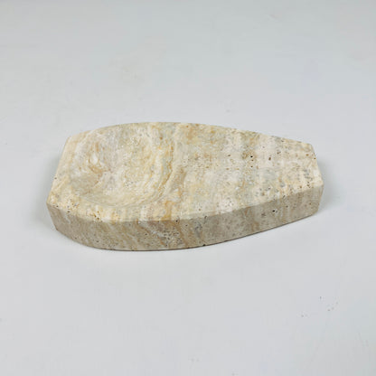 Curved Marble Ash Tray - Travertine