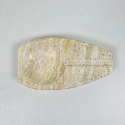 Curved Marble Ash Tray - Travertine
