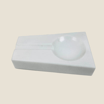 Minimal Marble Ash Tray - White