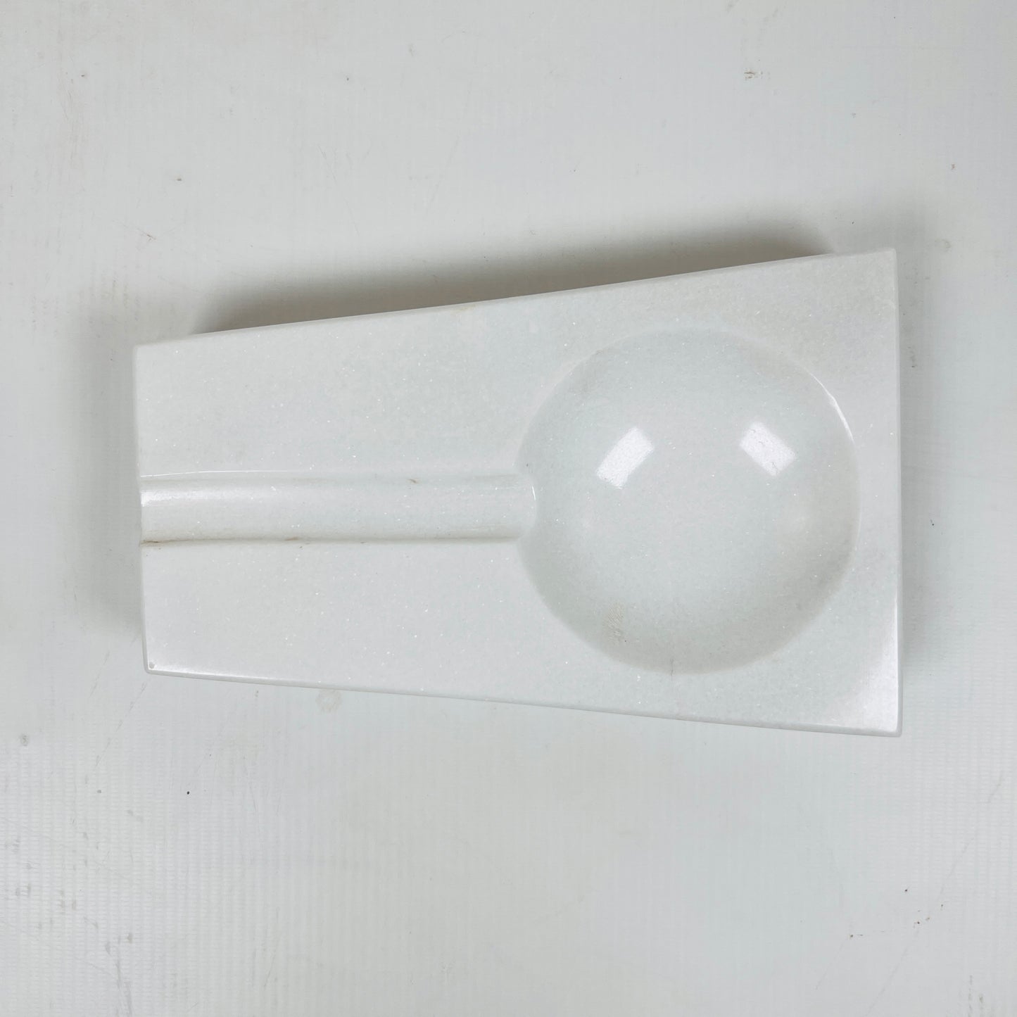 Minimal Marble Ash Tray - White