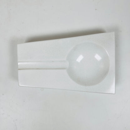 Minimal Marble Ash Tray - White