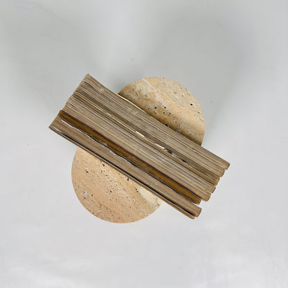 Biconic Bookends Pair - Travertine