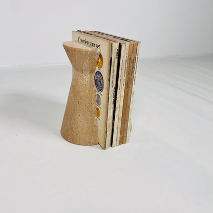Biconic Bookends Pair - Travertine