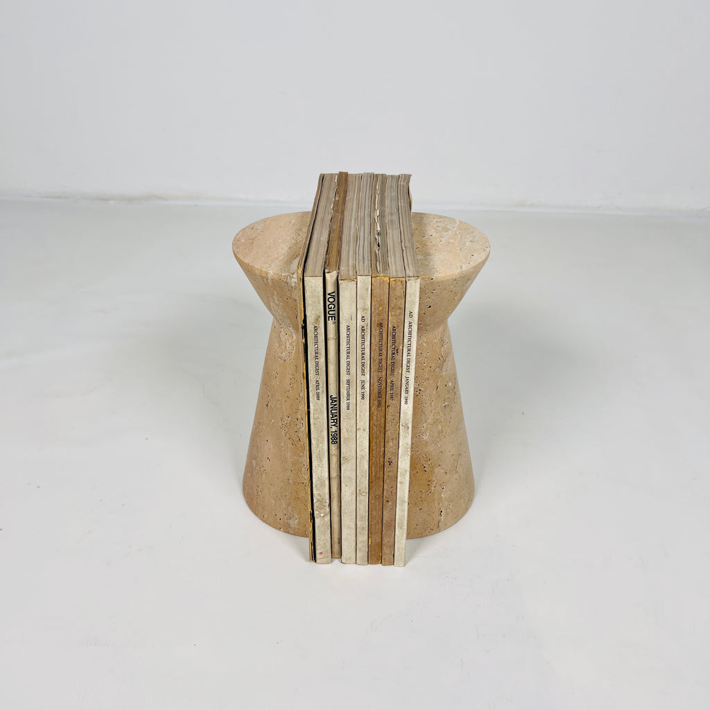 Beige Travertine Bookend Pair