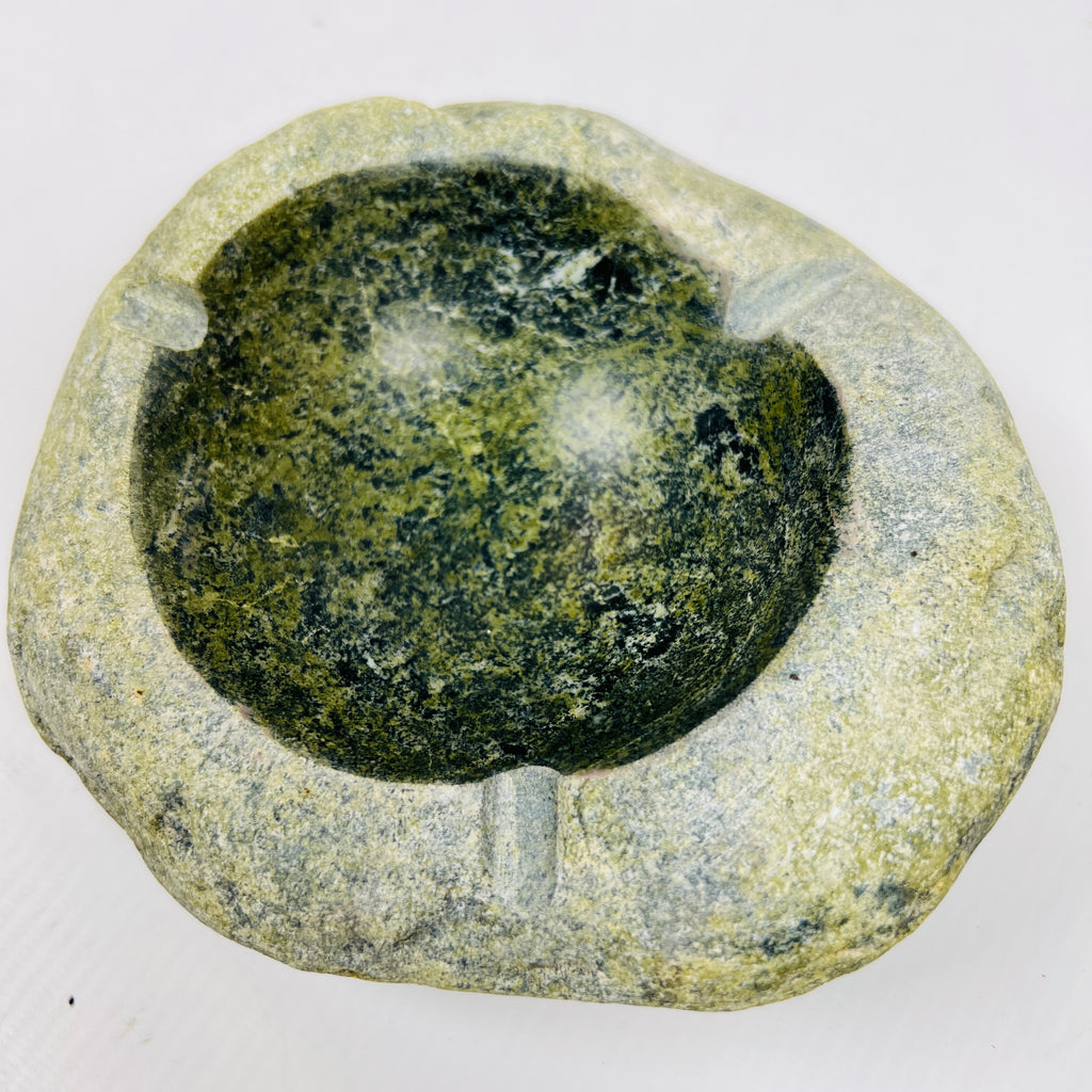 River Stone Moss Green Specked Ash Tray