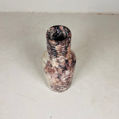 Grooved Marble Vase - Red & White