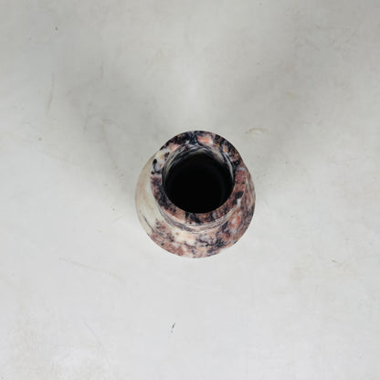 Grooved Marble Vase - Red & White
