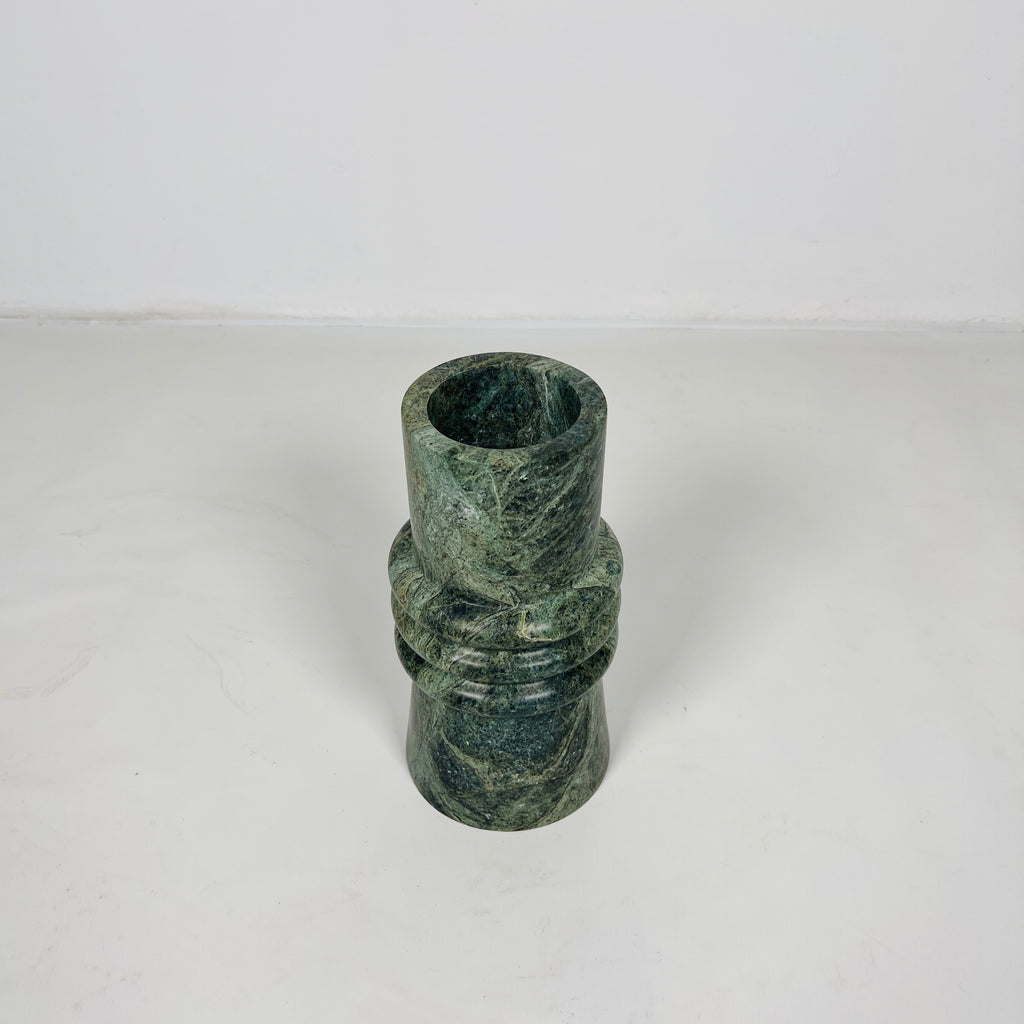 Green Ringed Neck Vase