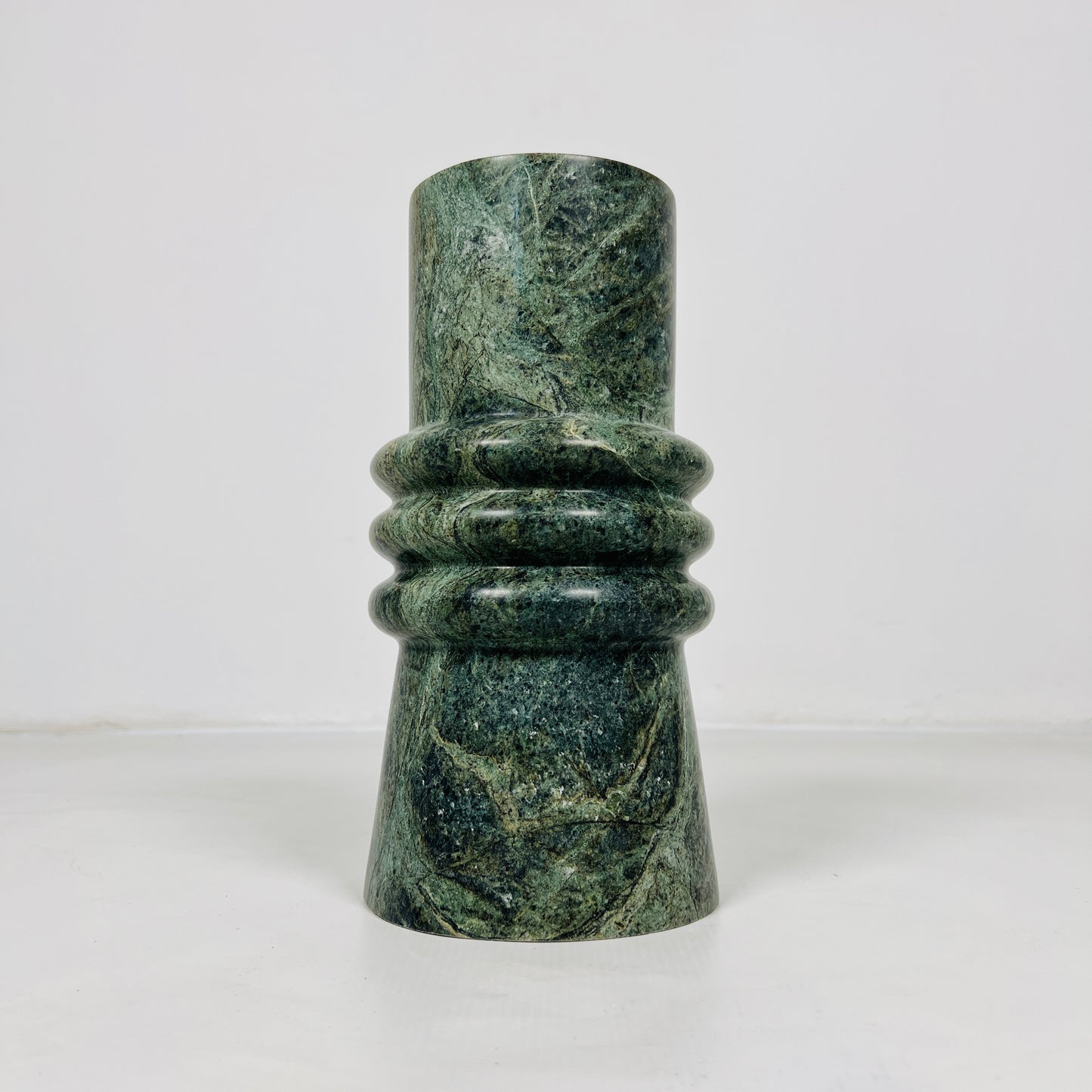 Green Ringed Neck Vase