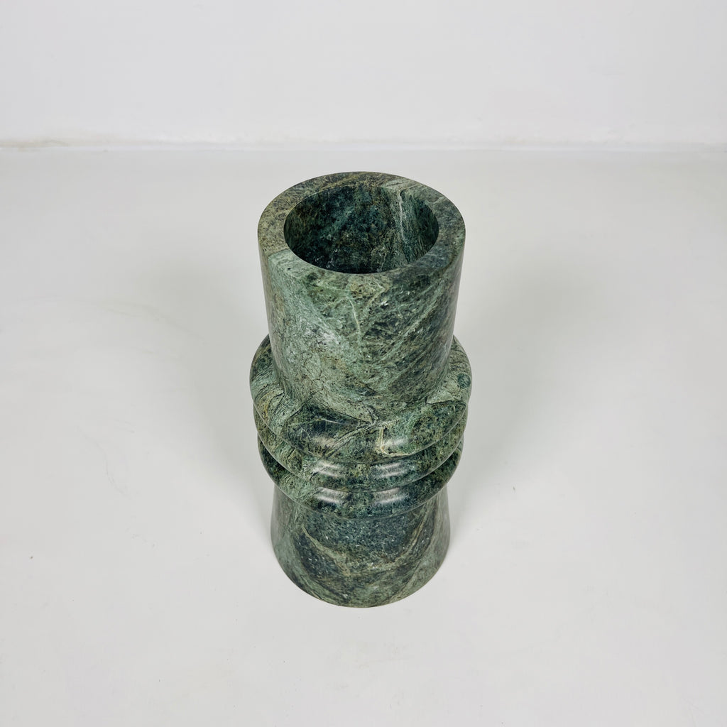 Green Ringed Neck Vase