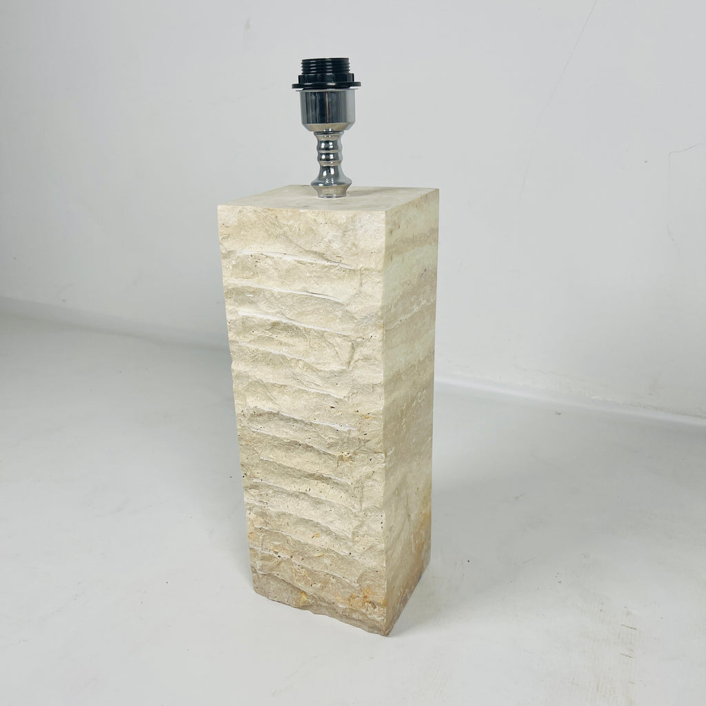 Sleek Travertine Table Lamp