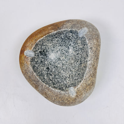 Brown Marked Ash Tray - River Stone
