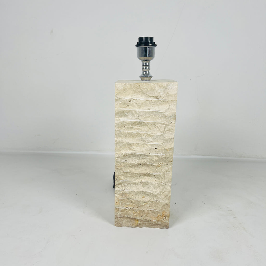 Sleek Travertine Table Lamp