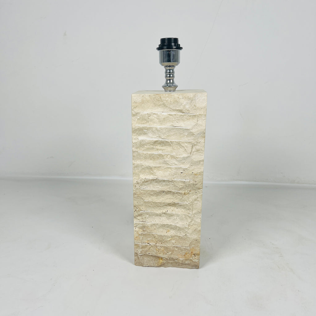 Sleek Travertine Table Lamp