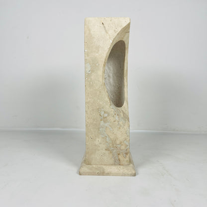 Hollowed Crescent Lamp - Travertine