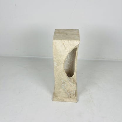 Hollowed Crescent Lamp - Travertine