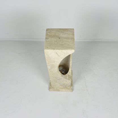 Hollowed Crescent Lamp - Travertine
