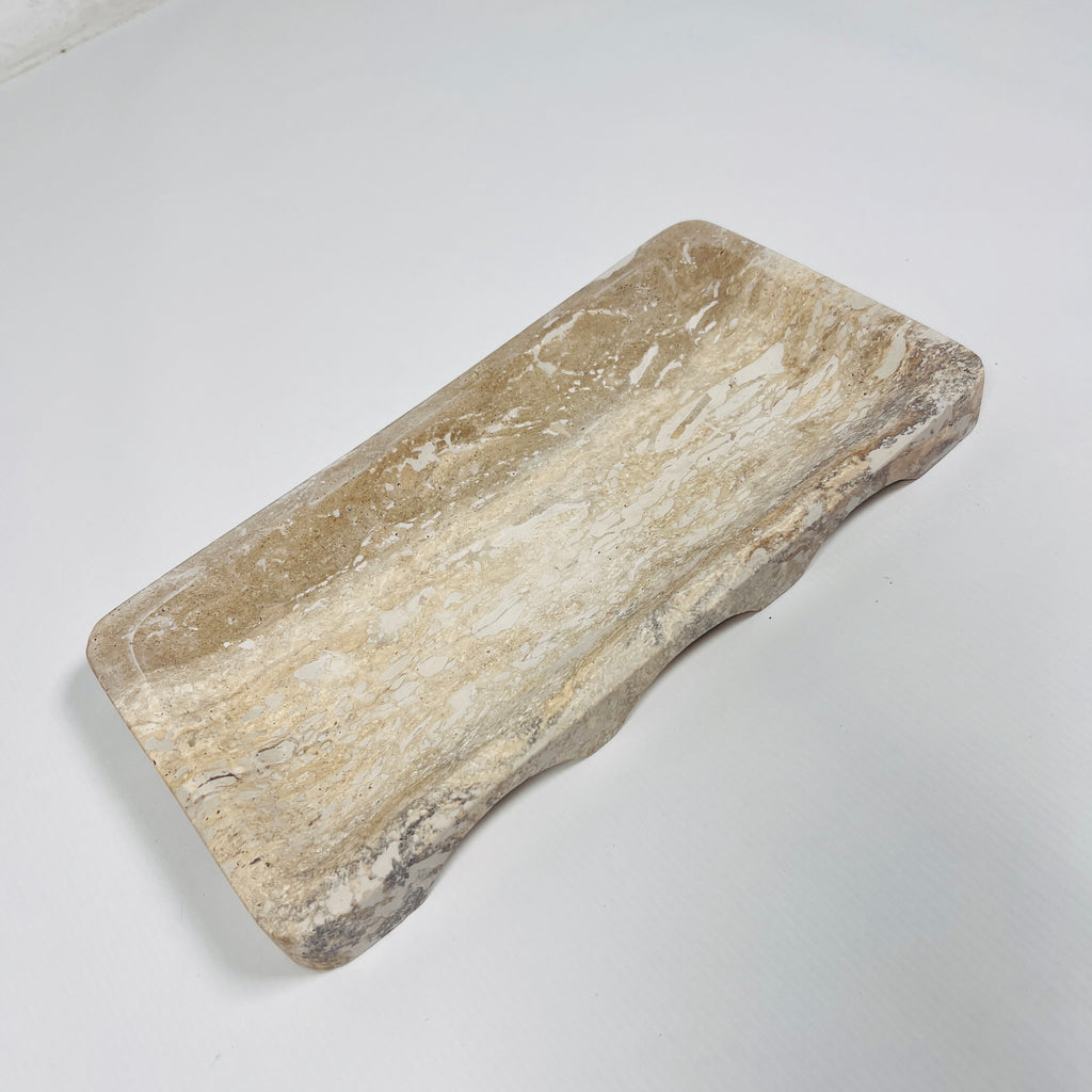 Dual Grazed Travertine Tray