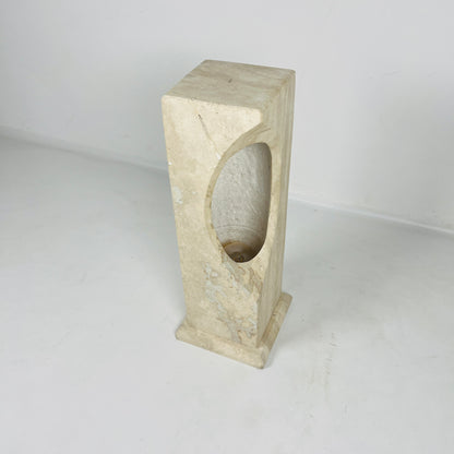 Hollowed Crescent Lamp - Travertine