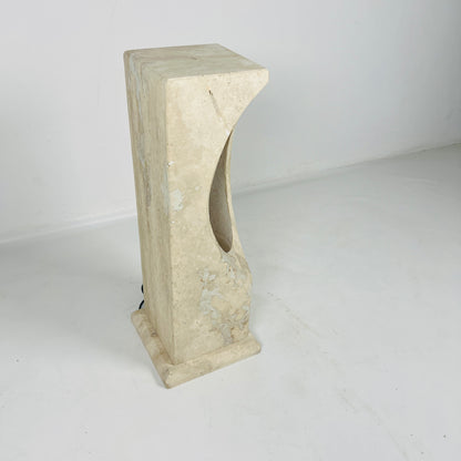 Hollowed Crescent Lamp - Travertine