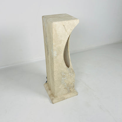 Hollowed Crescent Lamp - Travertine