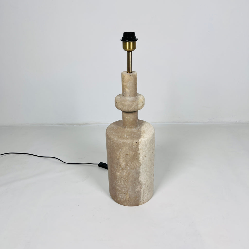 Two-Toned Bottle Travertine Table Lamp