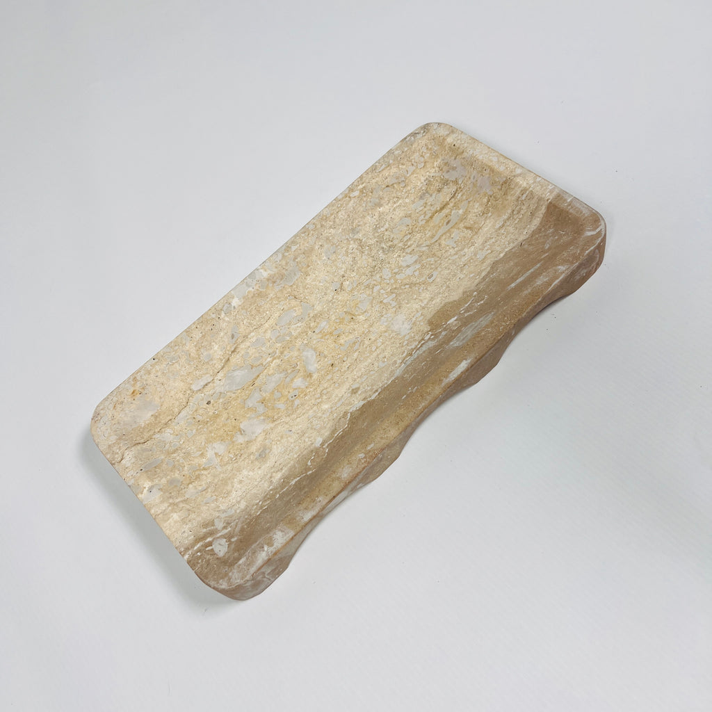 Carlotta Marked Travertine Tray