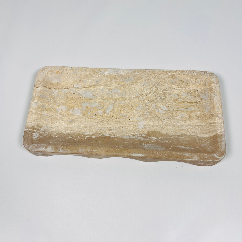 Carlotta Marked Travertine Tray