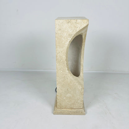 Hollowed Crescent Lamp - Travertine