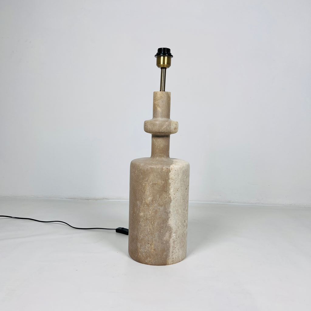 Two-Toned Bottle Travertine Table Lamp