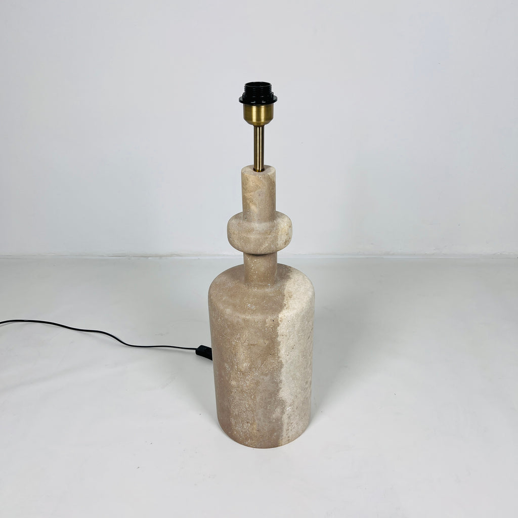 Two-Toned Bottle Travertine Table Lamp