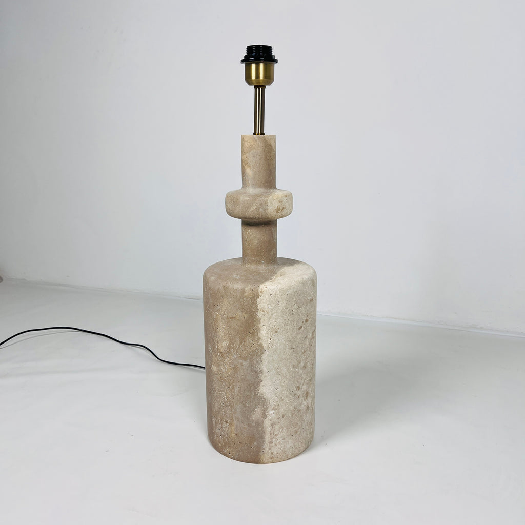 Two-Toned Bottle Travertine Table Lamp