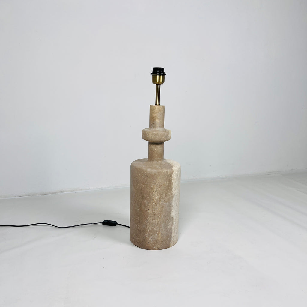 Two-Toned Bottle Travertine Table Lamp