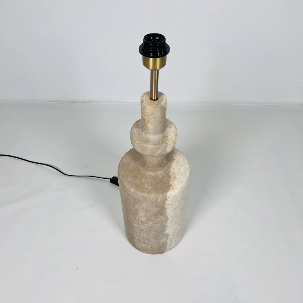 Two-Toned Bottle Travertine Table Lamp