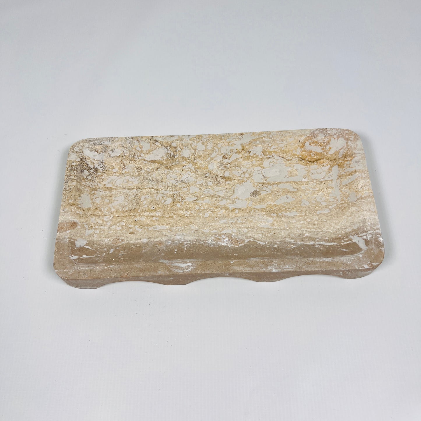 Travertine Dual Shaded Rectangle Tray