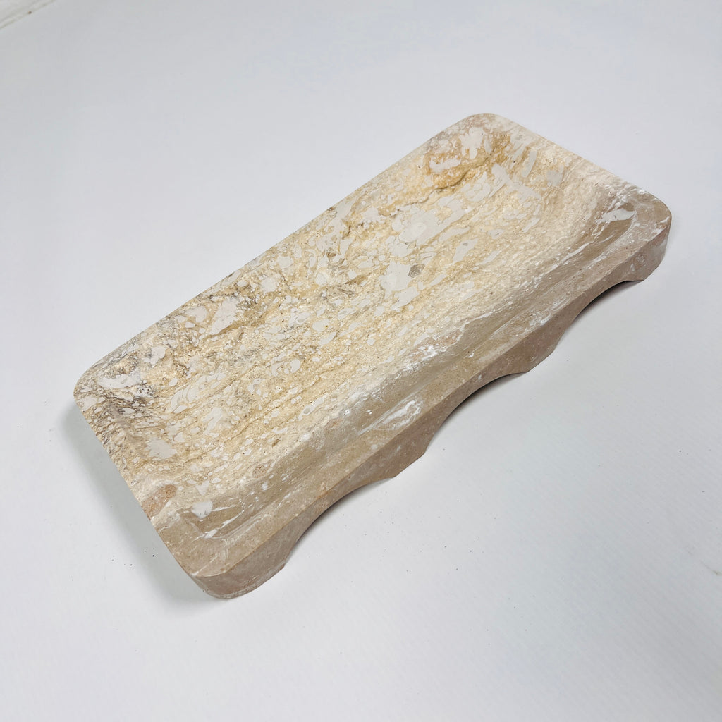 Travertine Dual Shaded Rectangle Tray