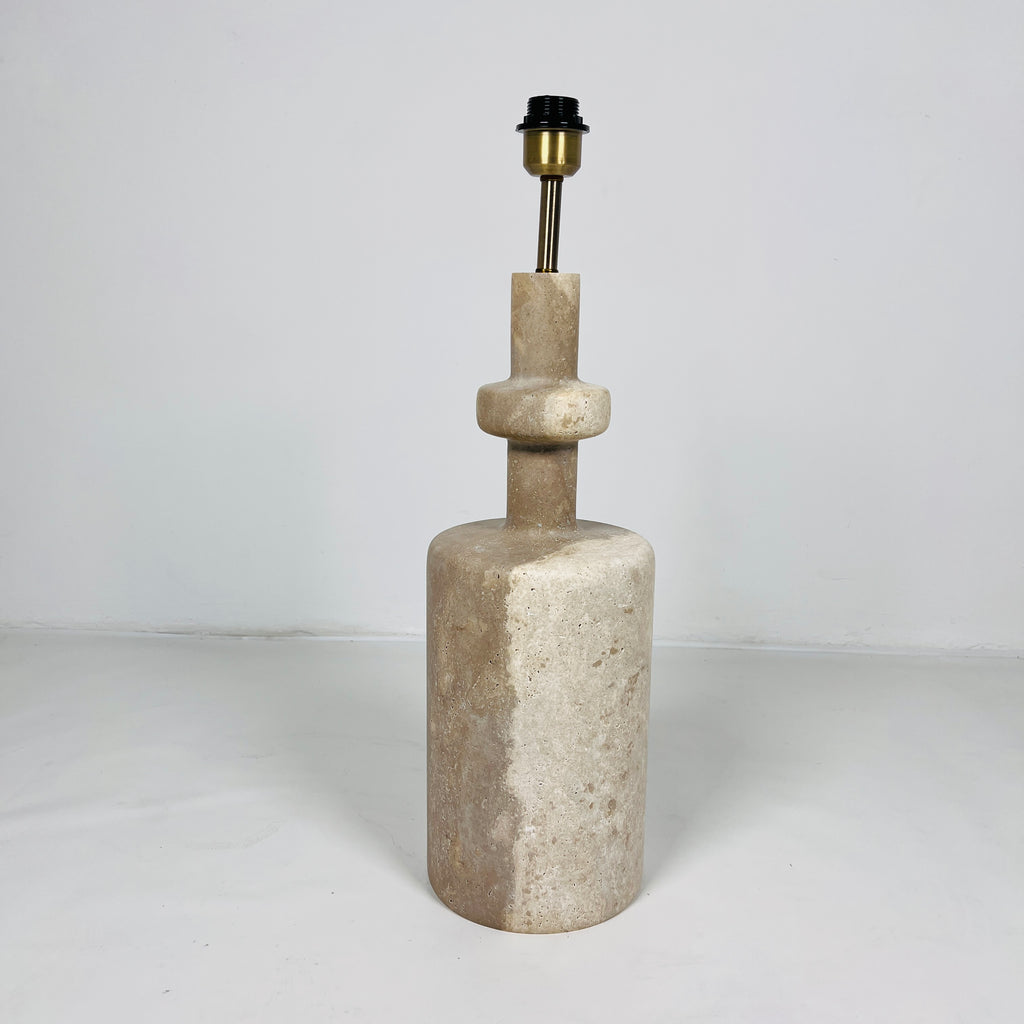 Two-Toned Bottle Travertine Table Lamp