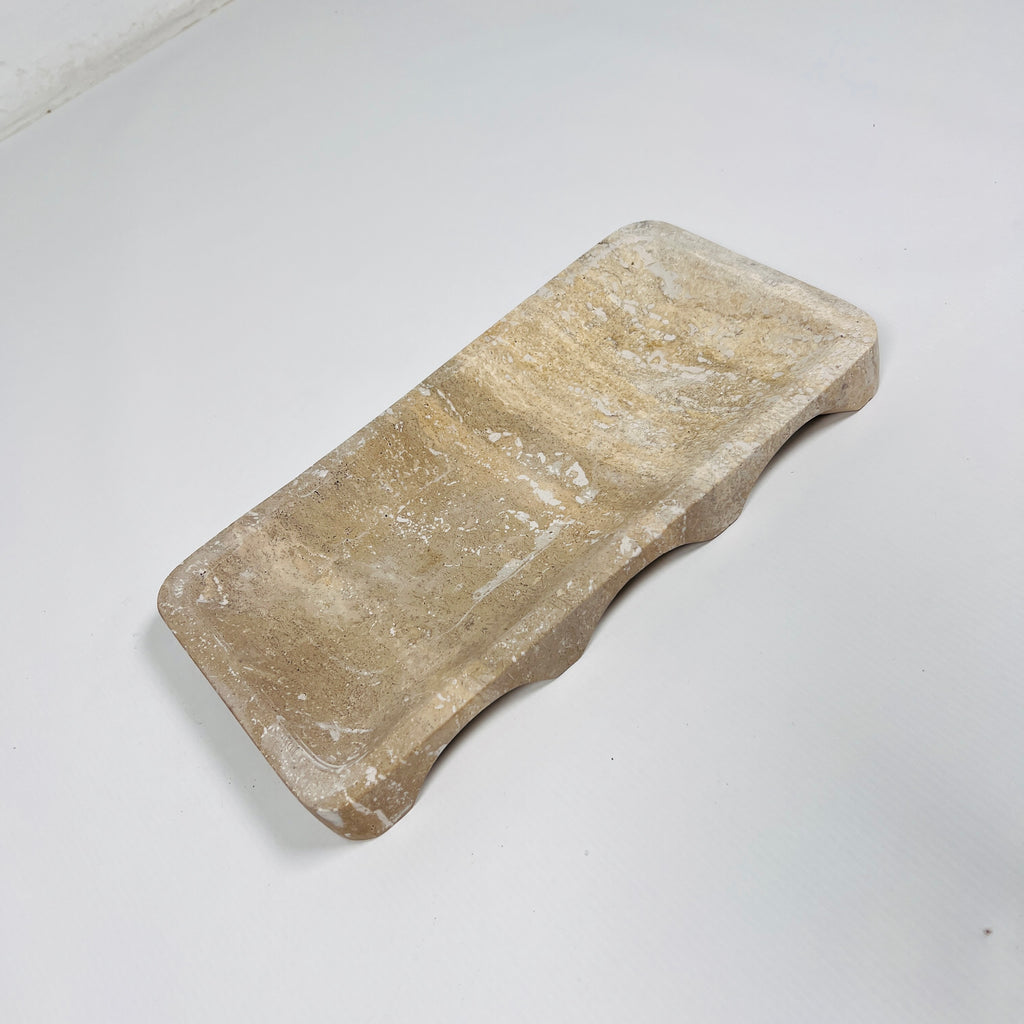 Commodious Dual Shaded Travertine Tray