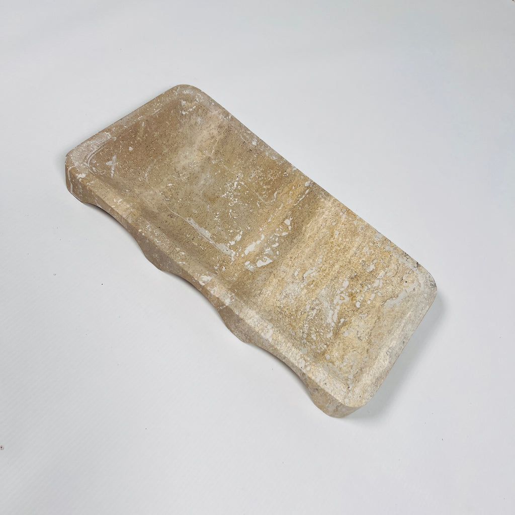 Commodious Dual Shaded Travertine Tray