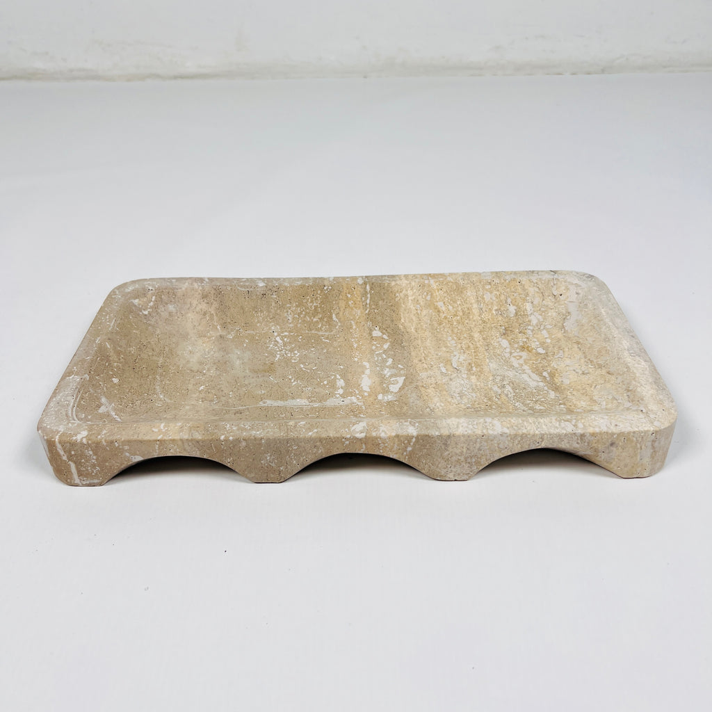 Commodious Dual Shaded Travertine Tray