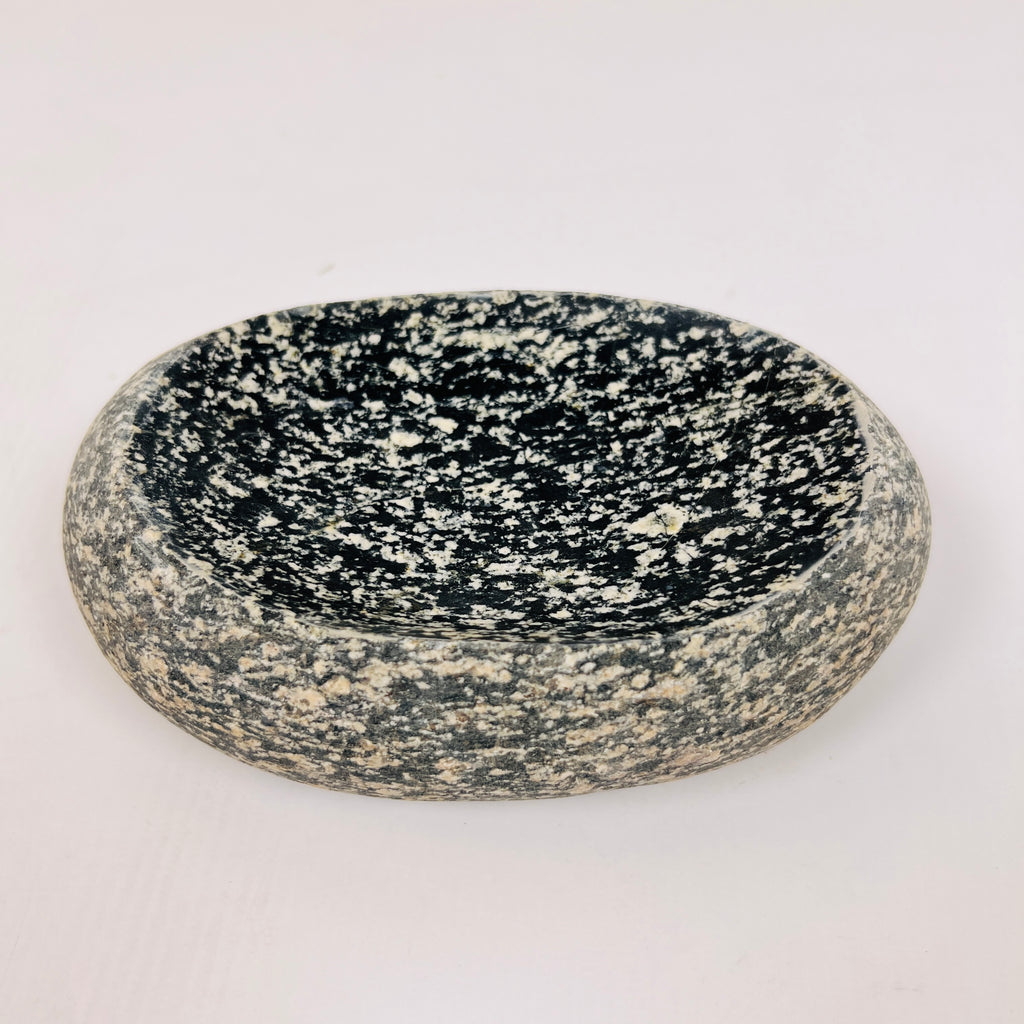 Riverstone Black Blotched Soap Dish