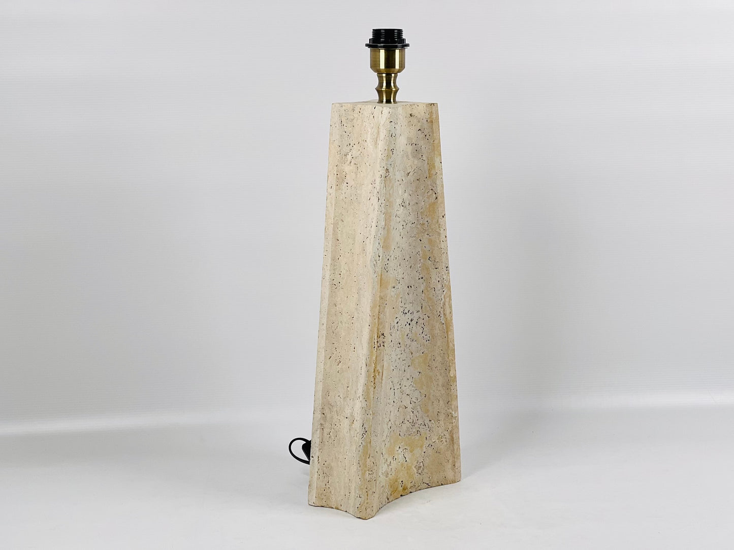 Curvilinear Table Lamp - Travertine