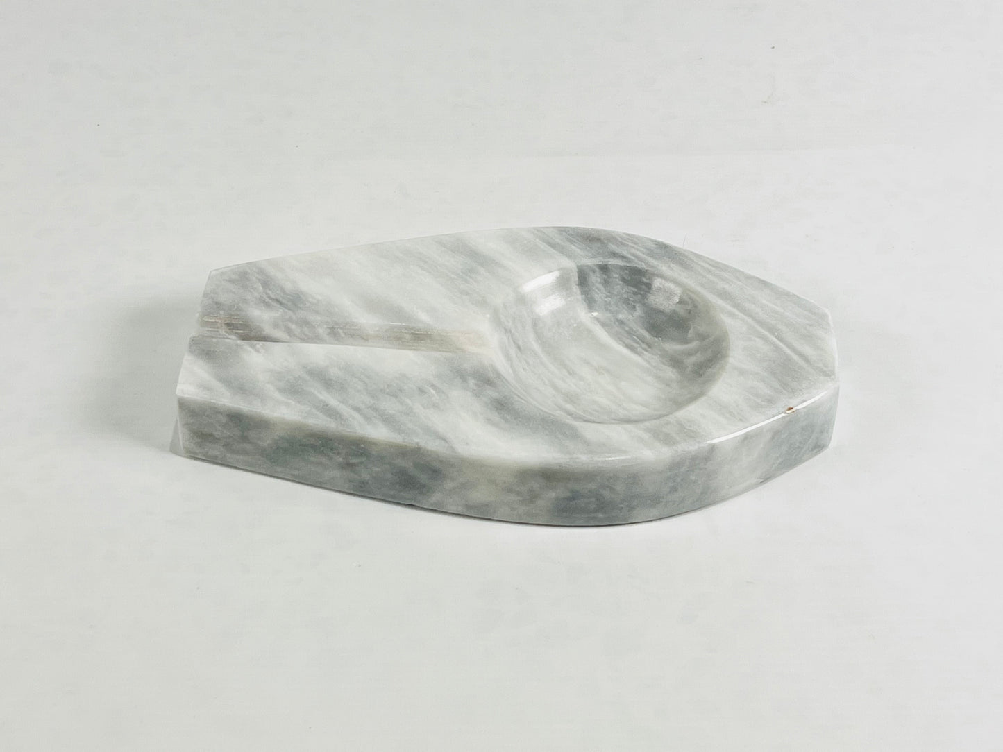 Marble Streaked Ash Tray - Gray