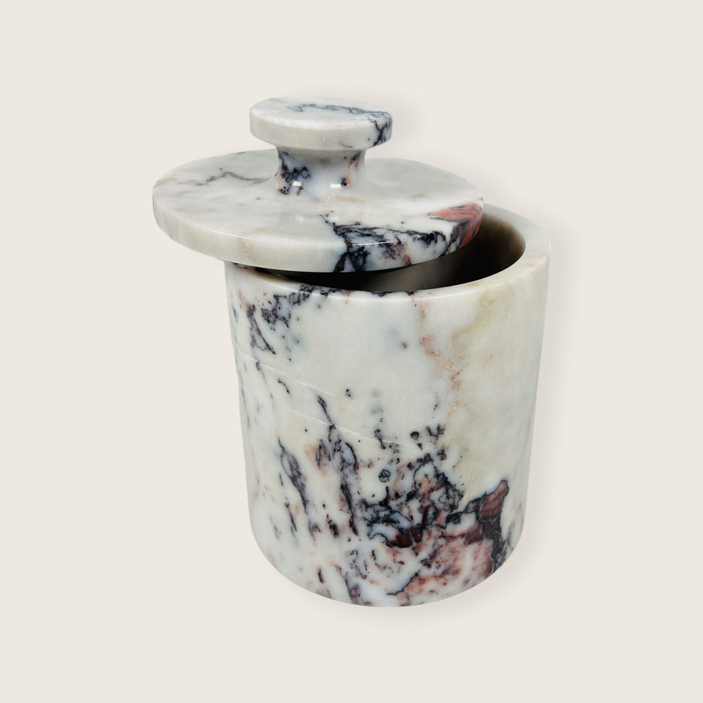 Red And White Marble Jar