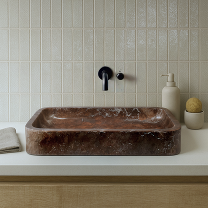 Arced Renctangle Sink - Burgundy