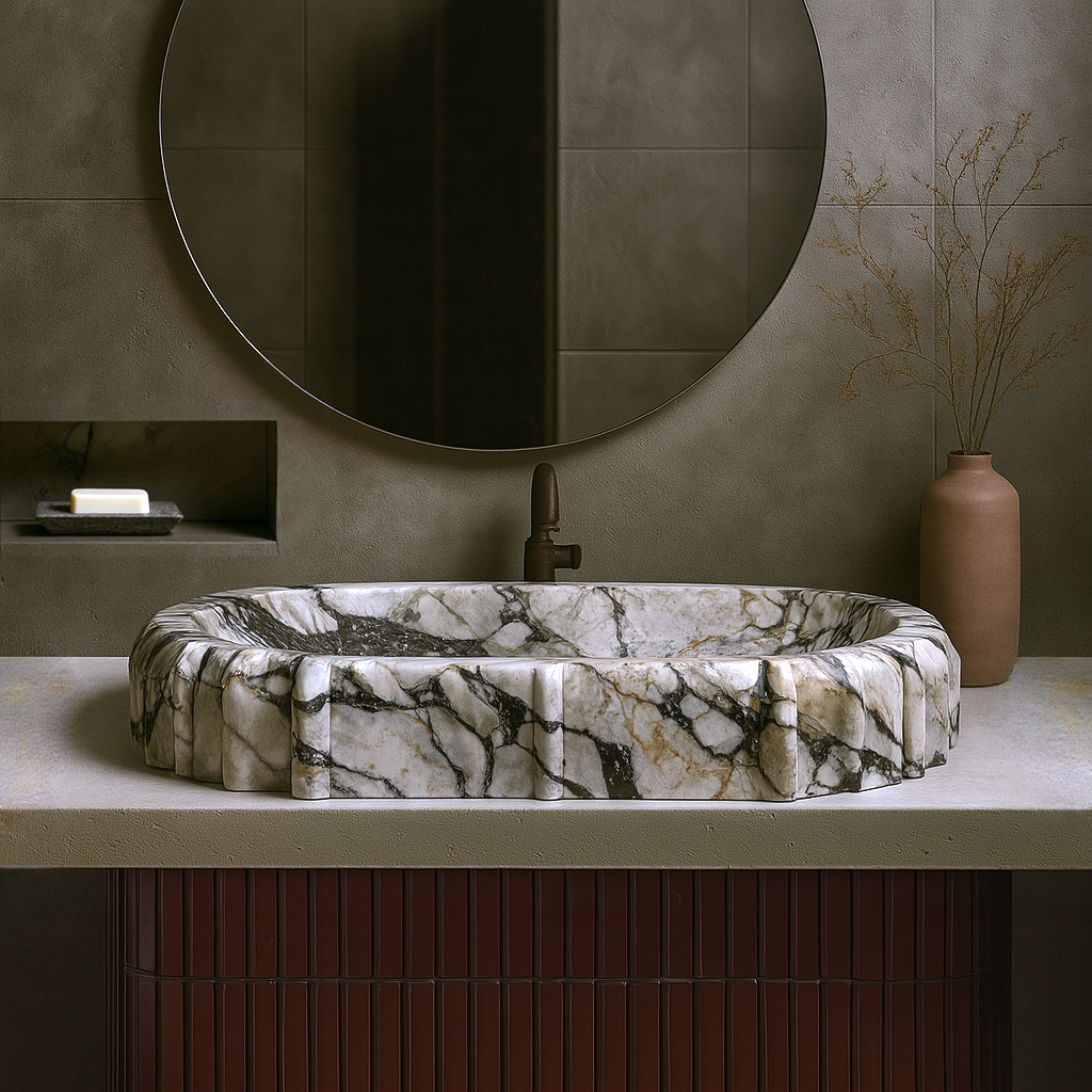 Pleated Obround Sink - Green Commando